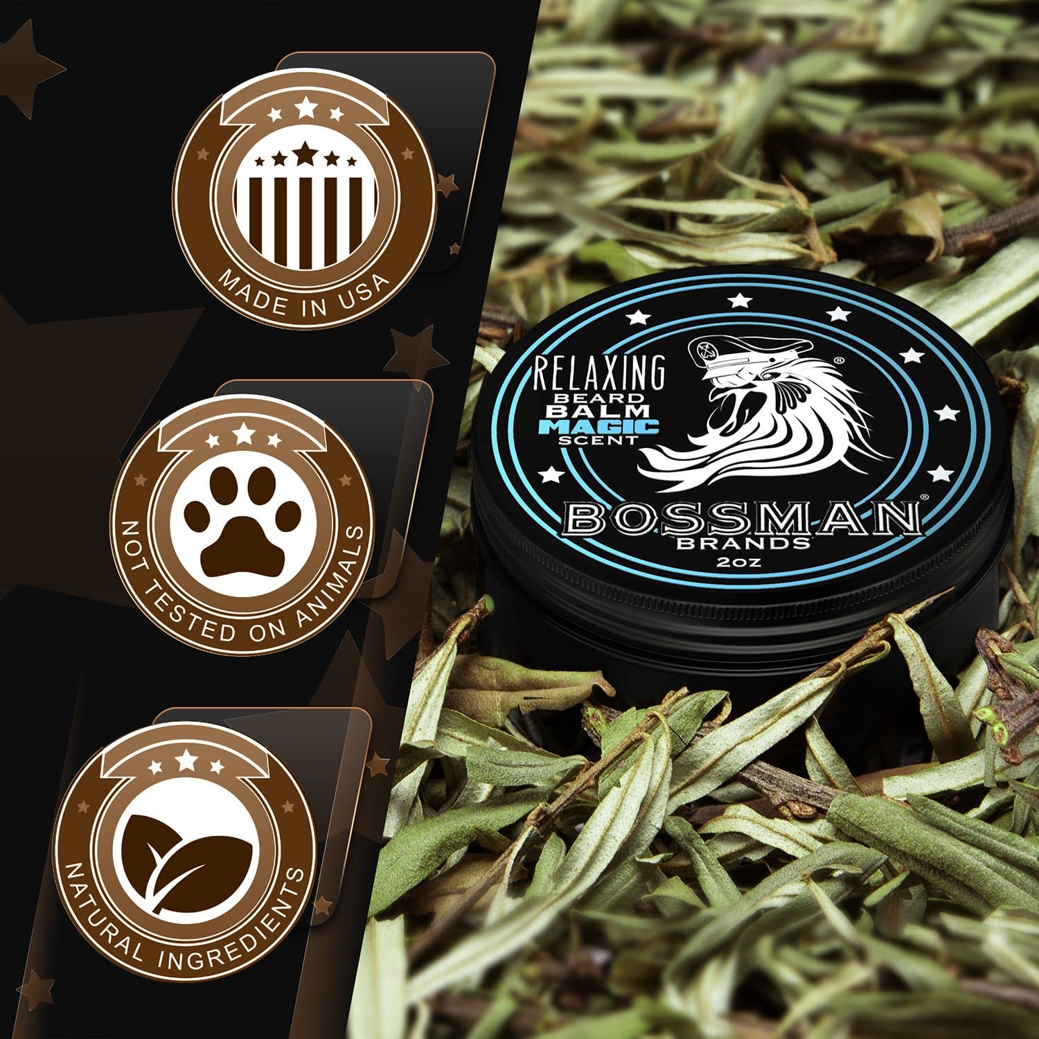 Magic : Bossman Relaxing Beard Balm- Nourish, Thicken and Strengthen Your Beard (Magic)